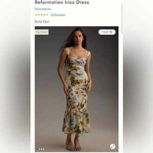 Reformation Irisa Blue and Green Floral Midi Dress